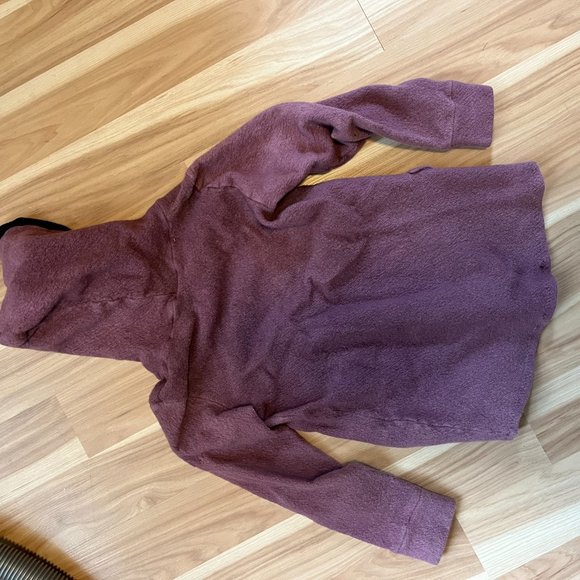 Handmade ORGANIC lilac merino wool kids hoodie, girls 6-7. - Picture 4 of 4